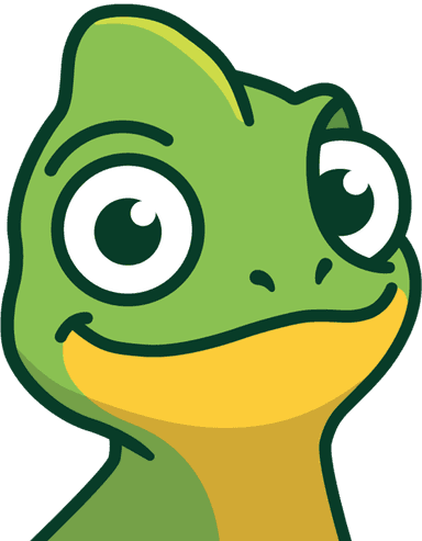 Lingo the chameleon - the Lingo Lens mascot